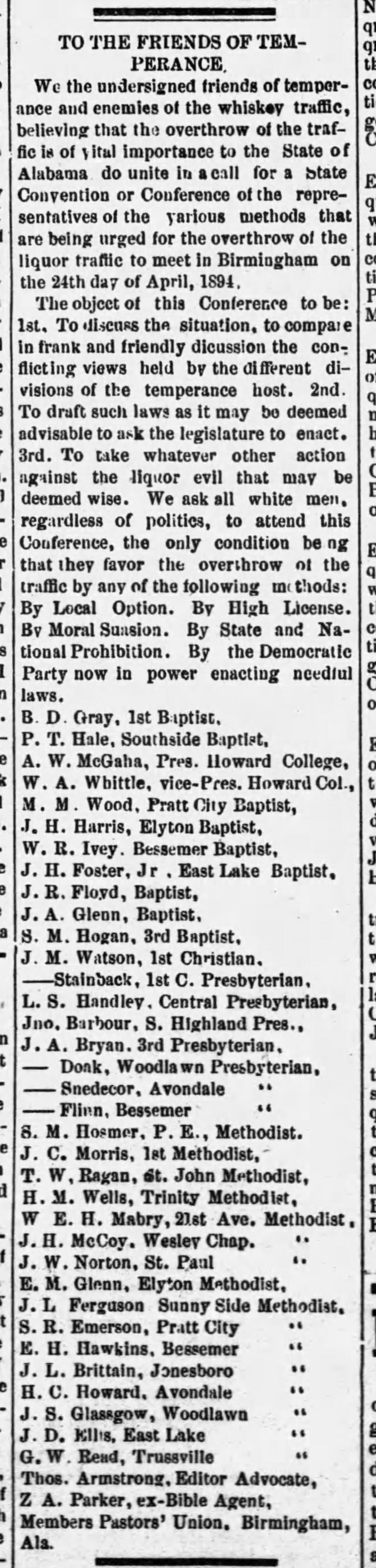 To The Friends of Temperance